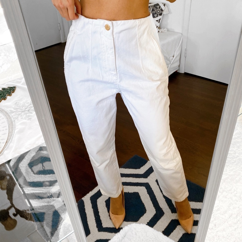 🐚 ZARA WHITE HIGH RISE BAGGY JEANS! - Picture 5 of 12